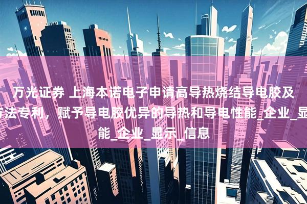 万光证券 上海本诺电子申请高导热烧结导电胶及其制备方法专利，赋予导电胶优异的导热和导电性能_企业_显示_信息